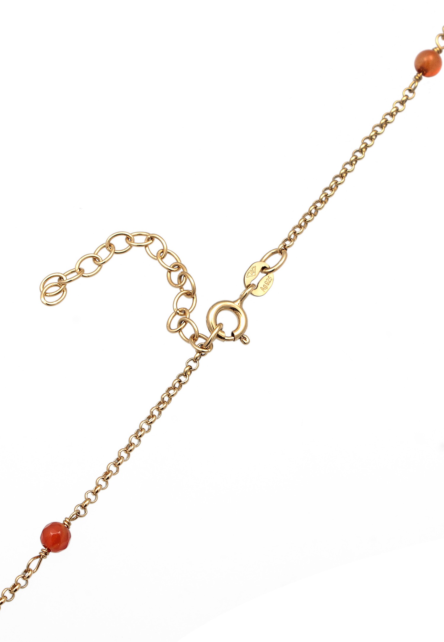 Elli Femmes Beads Tendance avec des Perles d'Agate en Argent Sterling 925 Plaqué Or