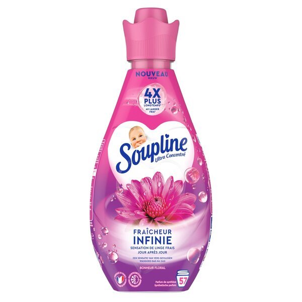 Mehčalec za perilo Soupline Infinite Freshness Floral Happiness, 800 ml, 57 pranj