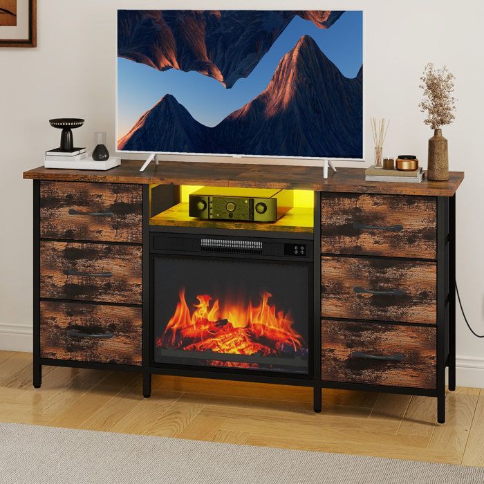 Balconera 1800W/2000W Electric Fireplace - 30㎡ Heating Area - 17-27°C - 6 Drawers - 120cm Wide