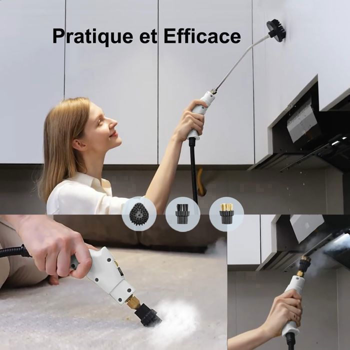 Nettoyeur Vapeur à Main Portable - Haute Pression 3 Bar - 2500W - Nettoyeur Vapeur pour Cuisine/Salle de Bain/Maison/Auto/Tissus
