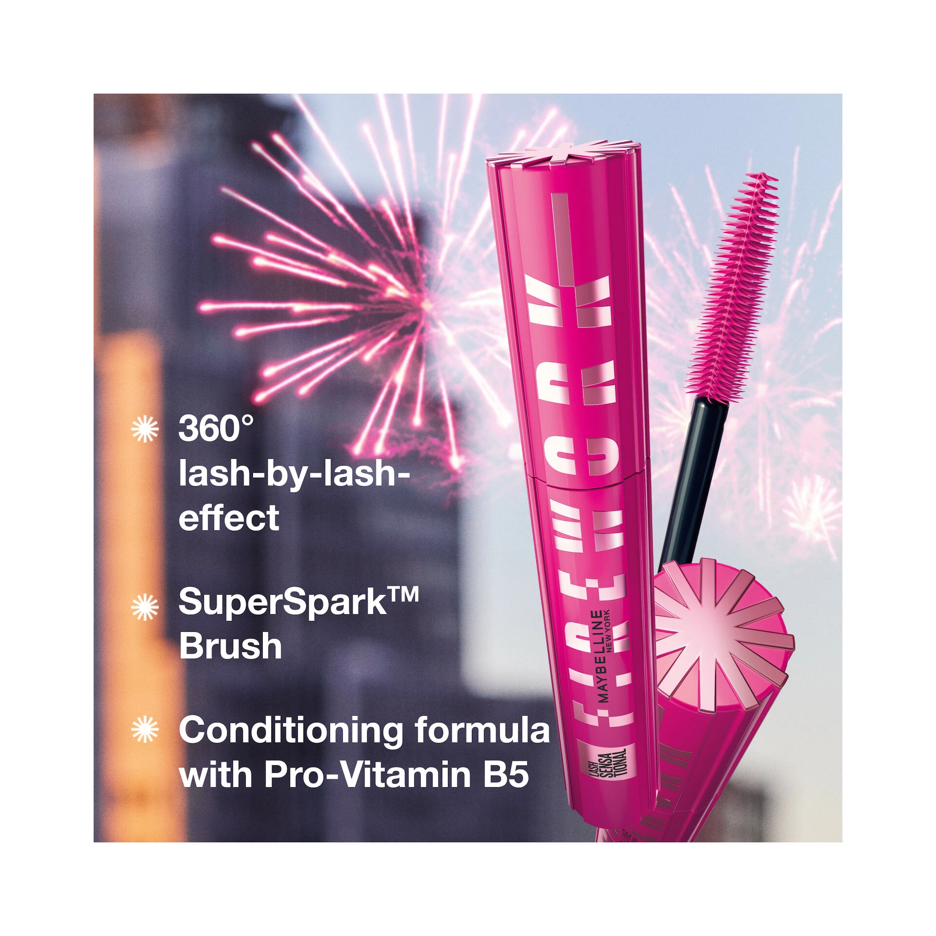 Lash Sensational Firework maskara, vrlo crna vodootporna - Maybelline