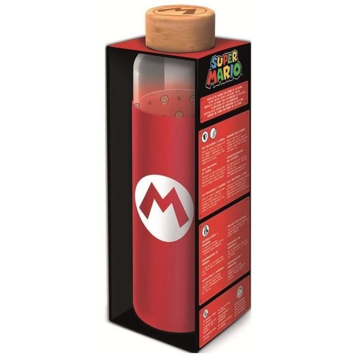 Flasche – STOR – Super Mario Bros – Glas mit Silikonhülle – Wiederverwendbar – 585 ml