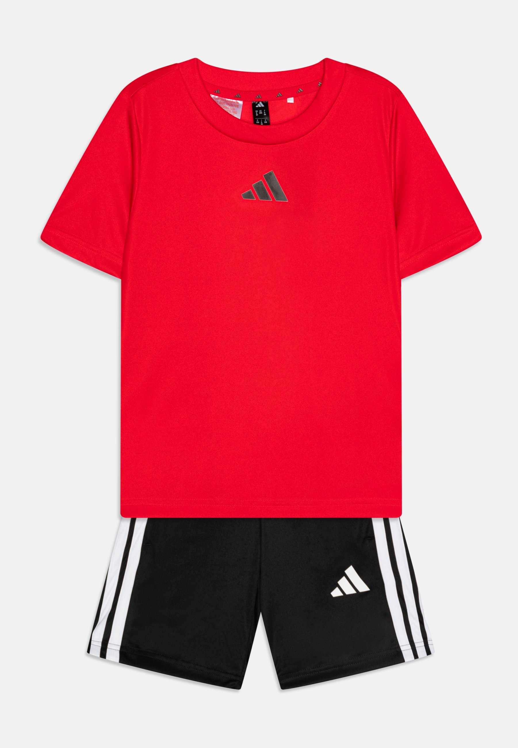 adidas Performance ESSENTIALS JUNIOR UNISEX SET - Sport T-shirt - puur robijnrood/zwart
