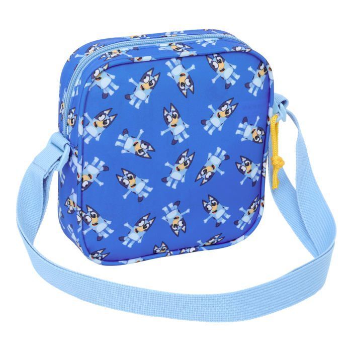 Bolso bandolera infantil - Safta - BLUEY LET'S PLAY - 16x4x18 cm - Azul - Poliéster resistente - Correa de hombro ajustable