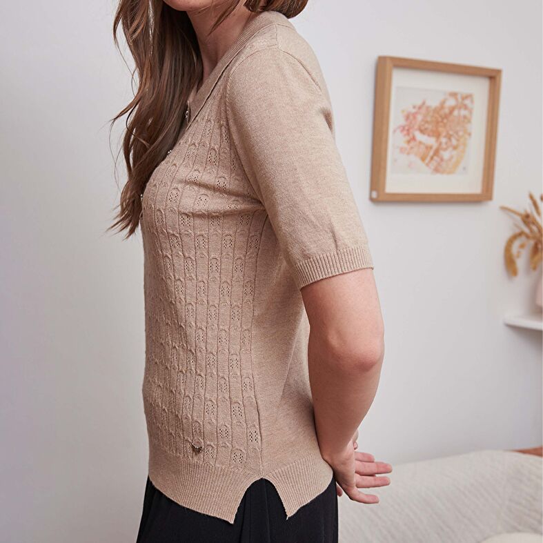Naisten poolopaita Beige