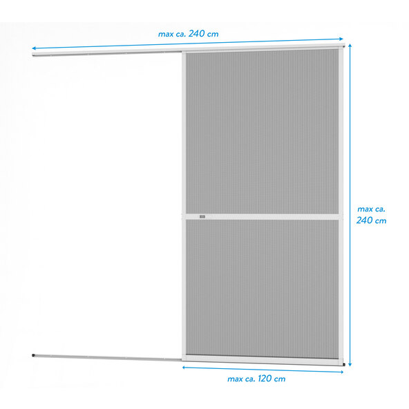 Συρόμενη πόρτα αλουμινίου Comfort 120 x 240 cm, λευκή