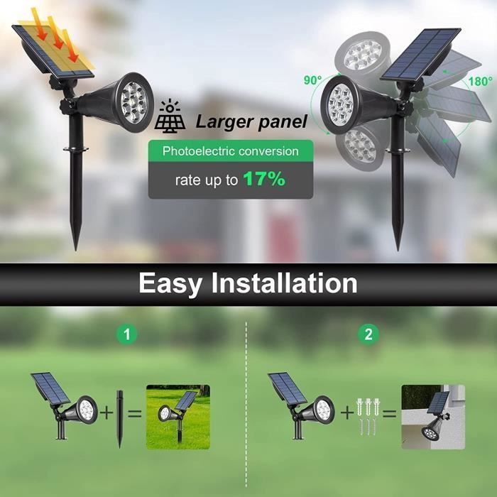 Lampe Solaire Extérieur Couleur Spot Solaire Extérieur Couleur Jardin Avec 7 Couleurs Projecteur Couleur Solaire De REFLECTEUR