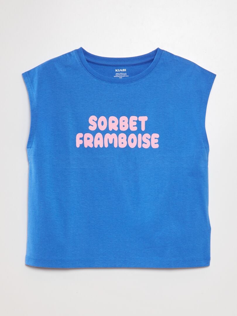T-shirt met Amerikaanse armsgaten - WIT