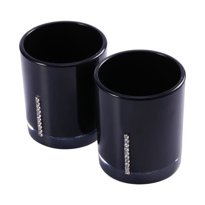 Accesorios de baño - Qiilu - Juego de 5 piezas - Acrílico - Negro - Práctico y elegante