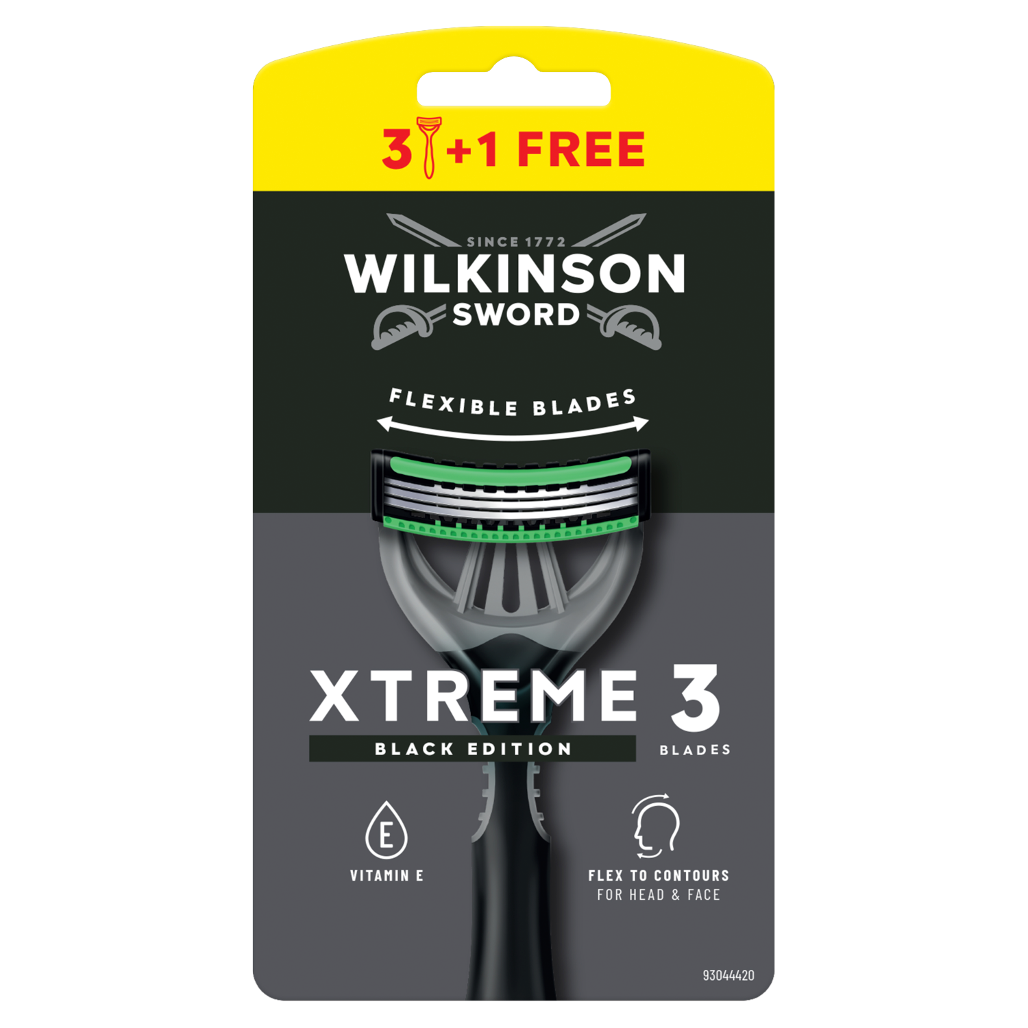 Wilkinsonin miesten partahöylät 3+1 kpl Xtreme 3 Silver Edition