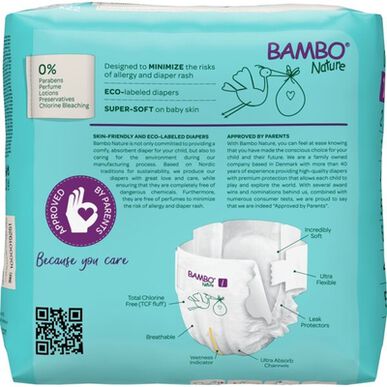 Bambo Nature Boys & Girls 0% parfemace Ekologické dětské pleny Velikost 1 2-4 kg 22 kusů