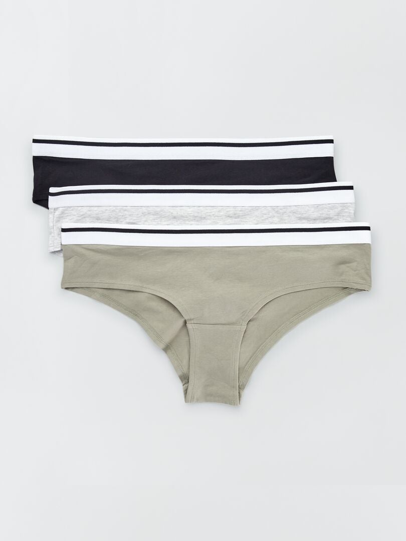 Conjunto de 3 calcinhas de algodão - CINZA