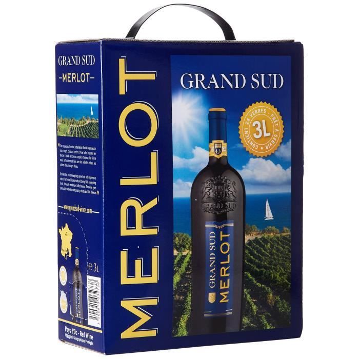 Grand Sud IGP Pays d'Oc Merlot - Vino tinto de Languedoc-Rosellón 2024