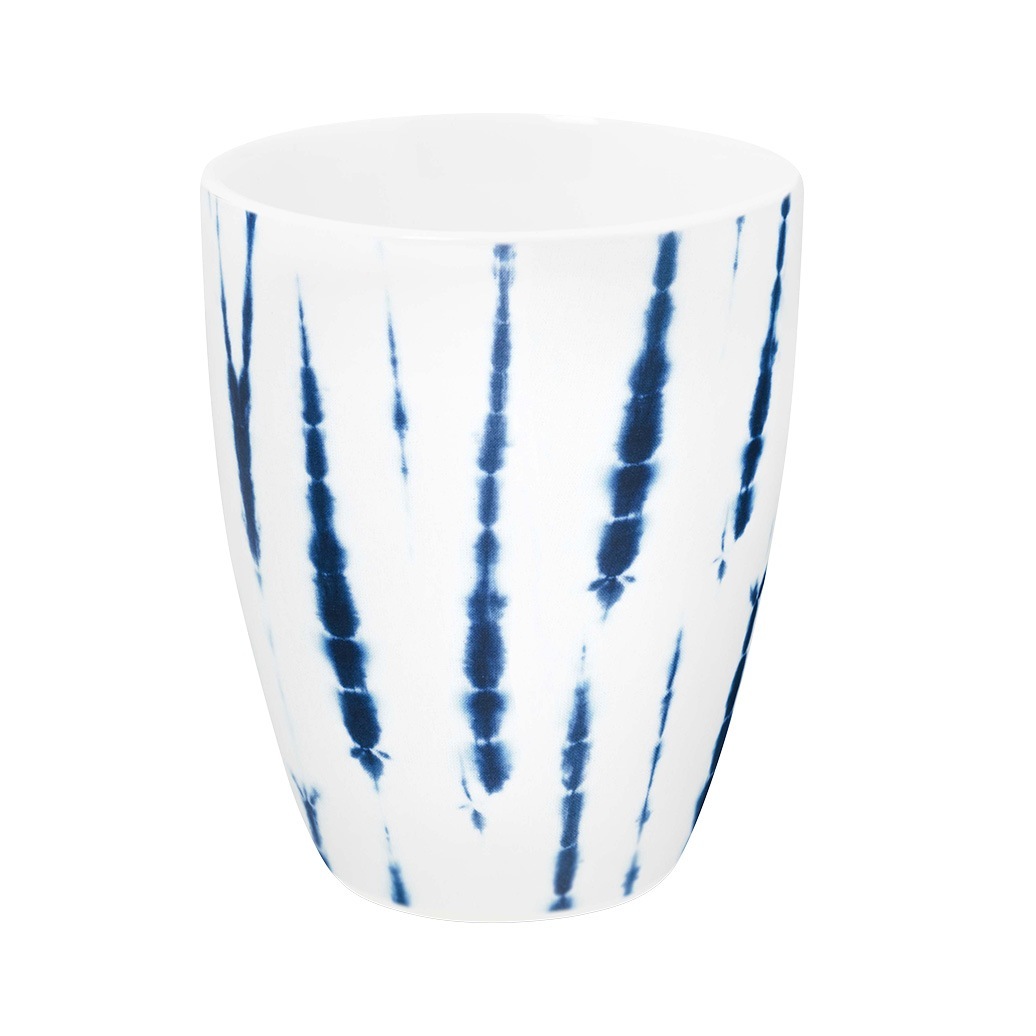 vtwonen Tie Dye Frühstücksset (3er-Set) – Blau, Weiß