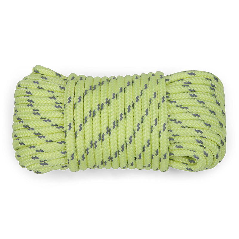 Arbeidstau 6 mm 15 m, pp gul, fluorescerende