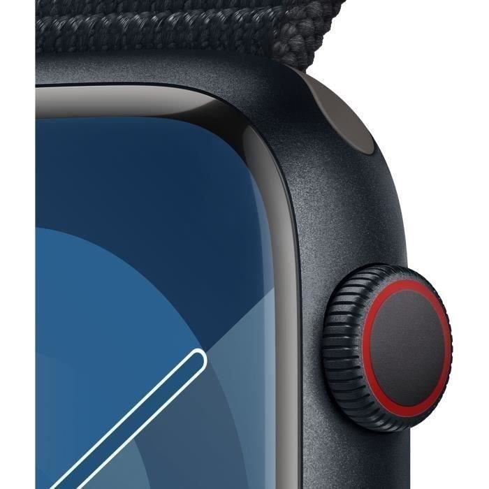 Apple Watch Series 9 GPS + Cellular – 45 mm – Gehäuse aus Aluminium (Mitternachtsblau) – Sportarmband (Mitternachtsblau) – Generalüberholt – Sehr guter Zustand