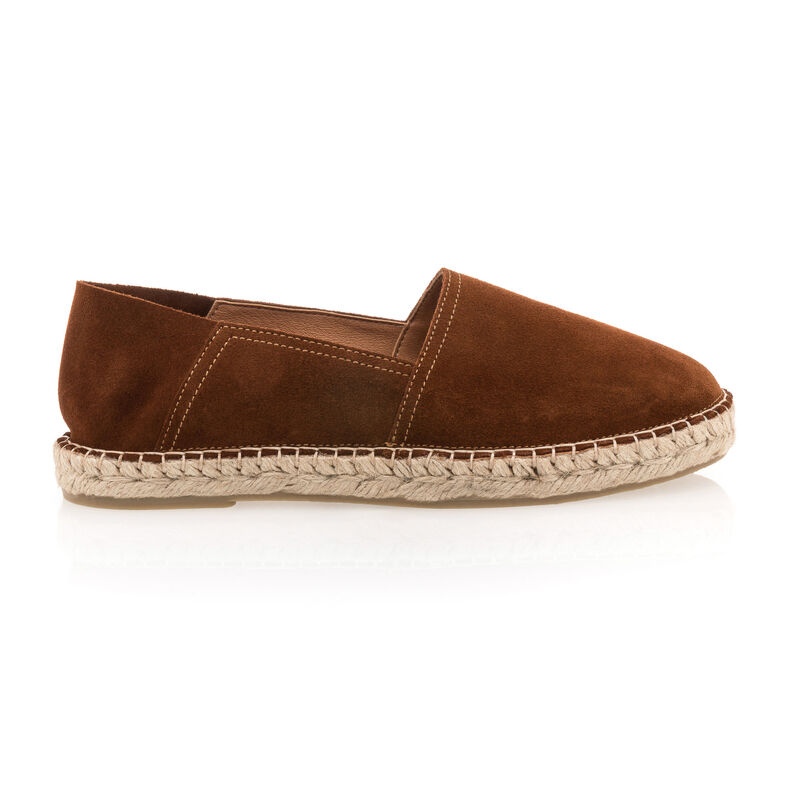 Herrbruna espadriller med repsulor