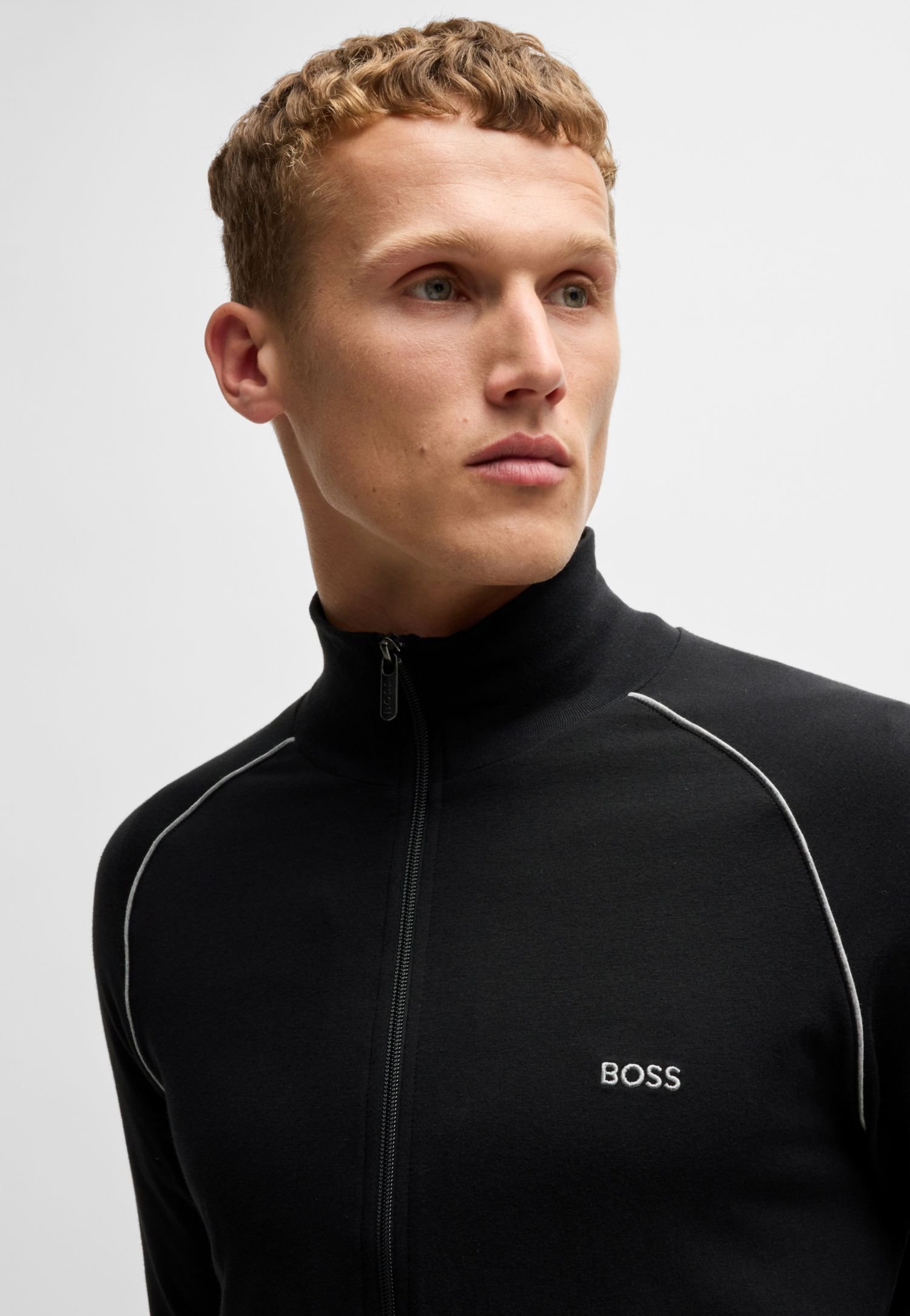 BOSS MIX & MATCH ZIPPER , STRETCH - Mikina na zip - schwarz