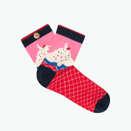 Cabaia Chaussettes Lila & Marine rose