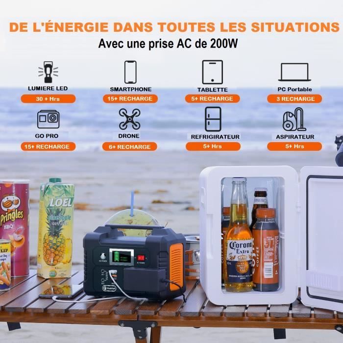 Flashfish E200 Solar Charger - Portable Solar Generator - 151Wh - Power Station - Camping