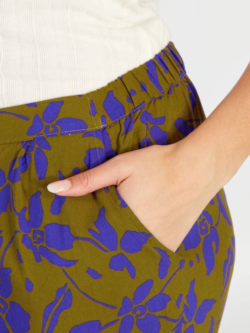 Pantalón de pijama holgado estampado - MARRÓN