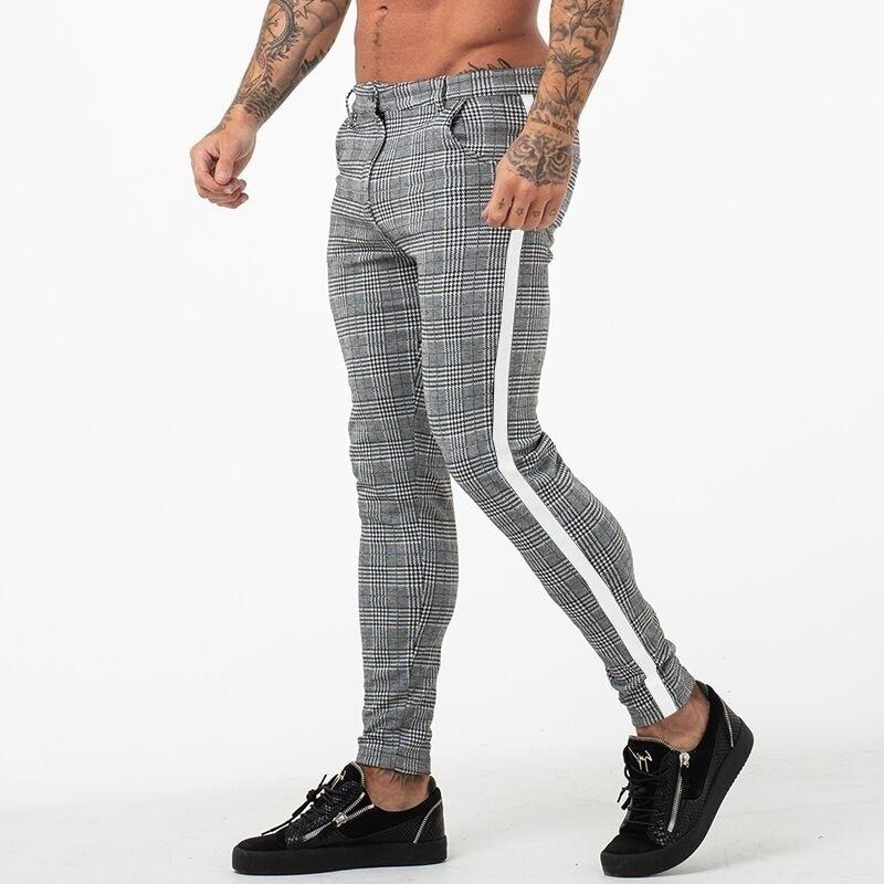 Casual joggingbroek voor heren, fitnessbroek, strakke herenbroek, trainingspak, streetwear, geruite joggingbroek, workout skinny broek, trainingsbroek
