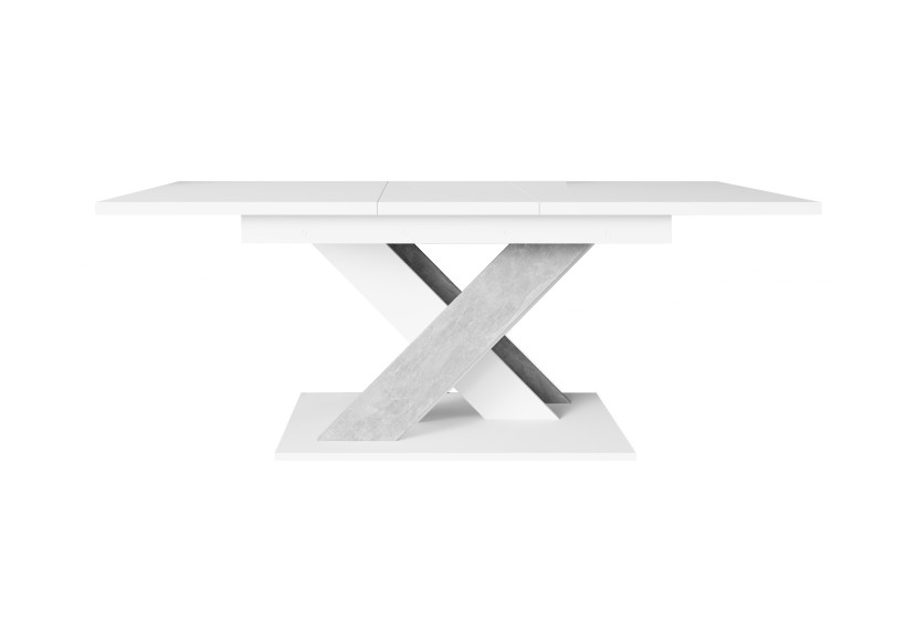 Stół do jadalni kuchni salonu rozkładany ONYX biały mat, dekor beton