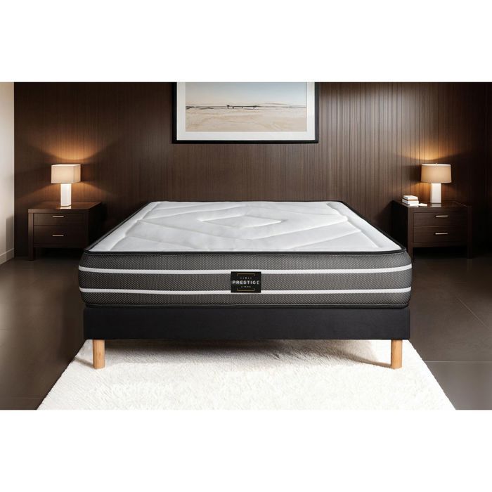 Base de cama exclusiva de 90 x 200 cm, color negro.