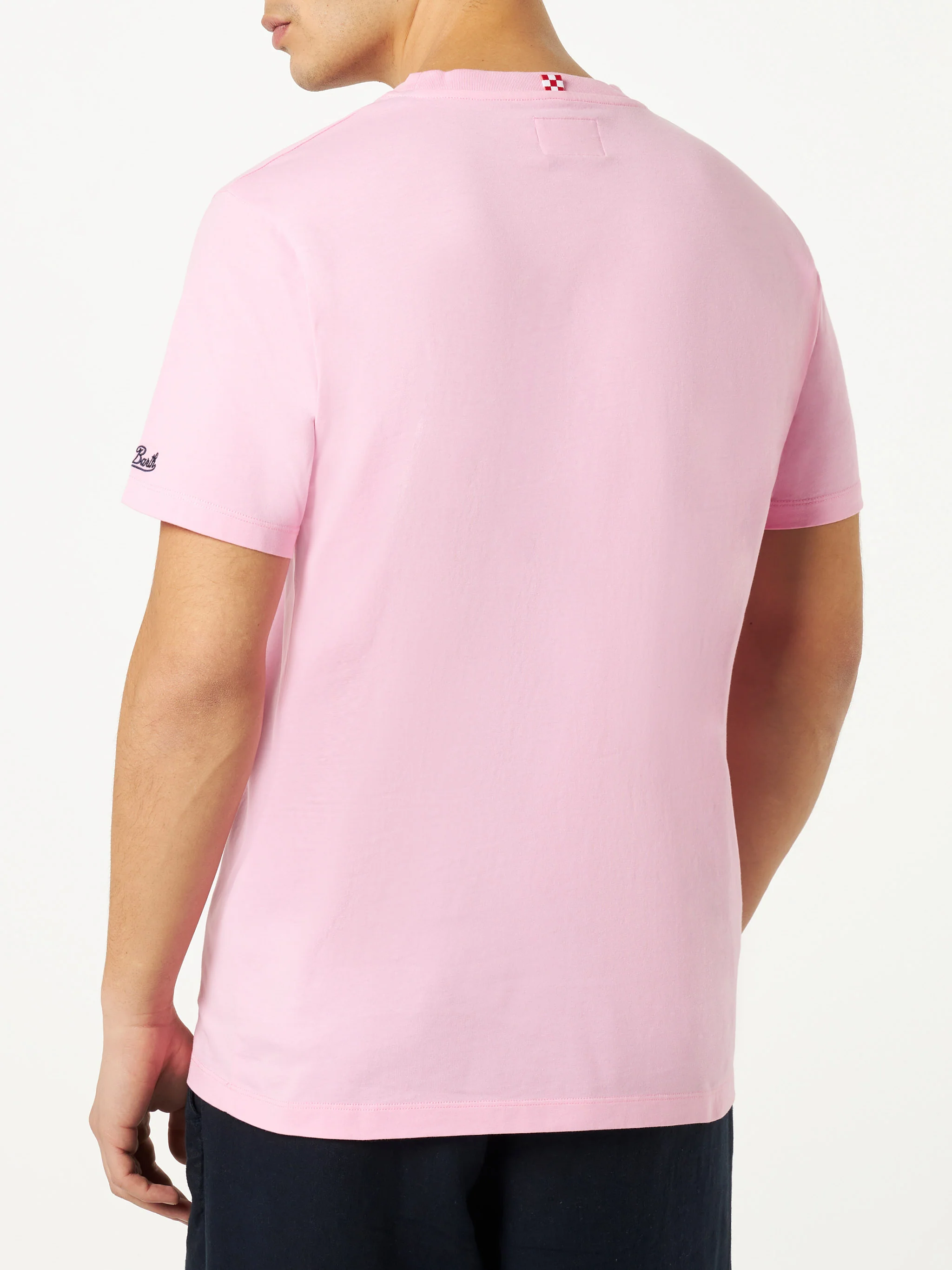 Heren katoenen T-shirt met print van gin en bloemen