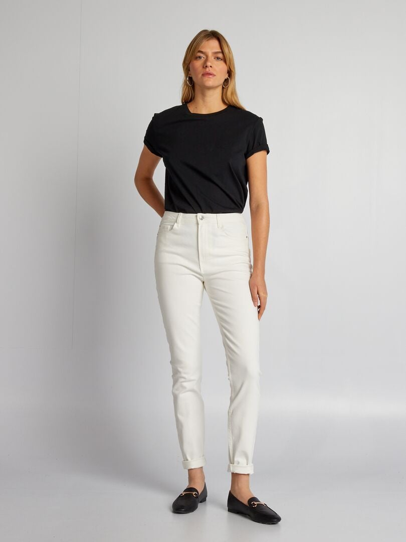 Calça jeans skinny de cintura alta - L30 - BRANCA