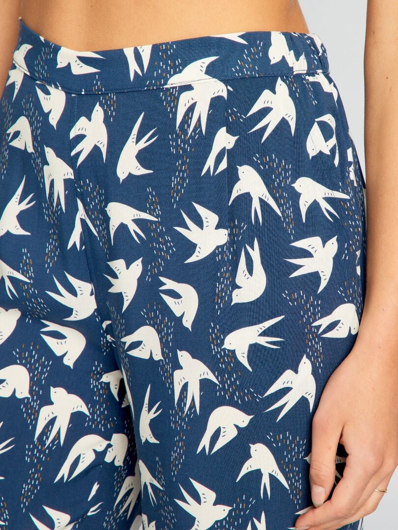 Pantalón de pijama holgado estampado - AZUL