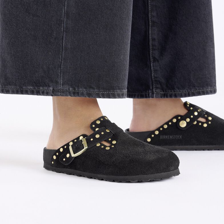 Boston Rivet Pelle scamosciata - Black Black