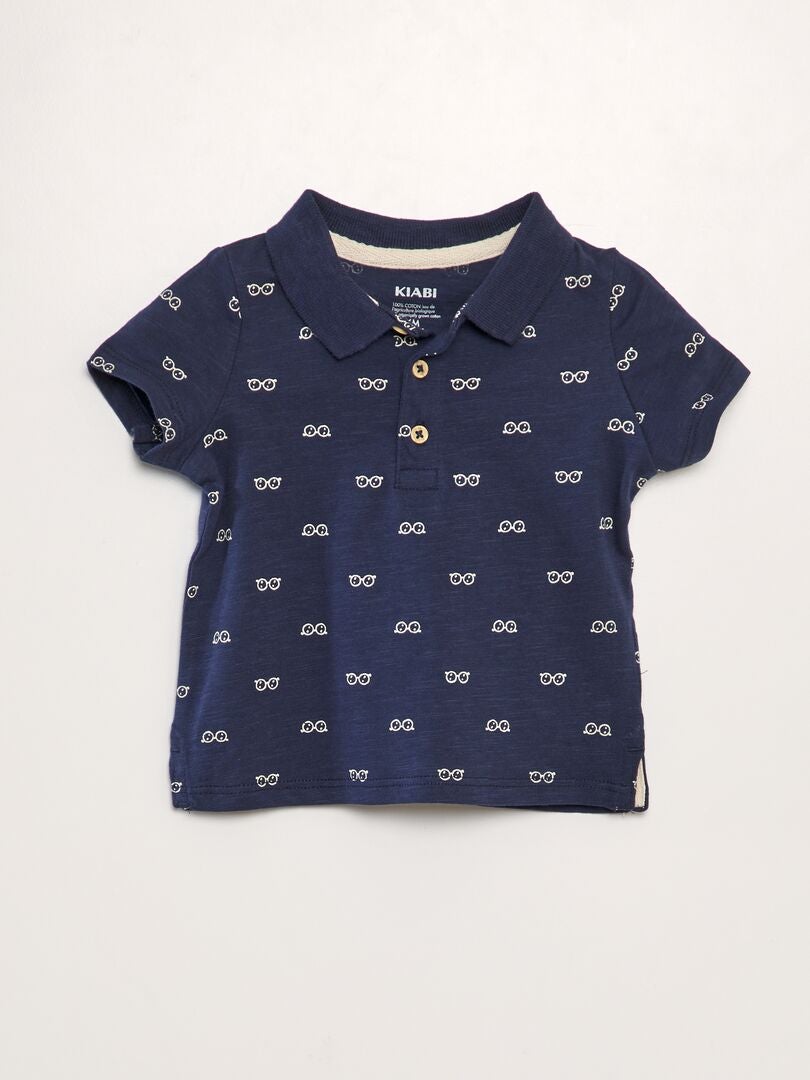 Camisa polo com estampa - AZUL