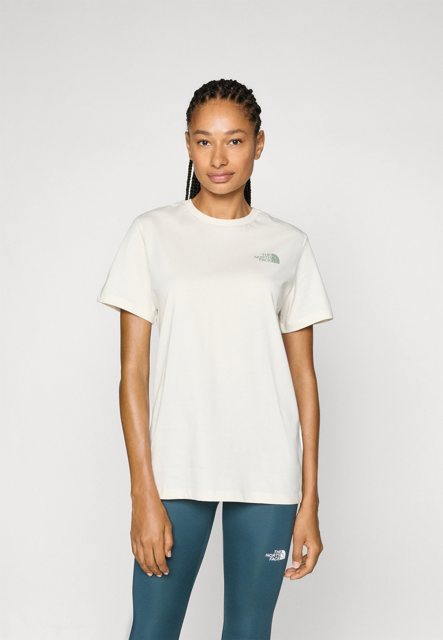 „The North Face BOX RELAXED TEE“ marškinėliai – spausdinti – baltos kopos/skalūno samanos