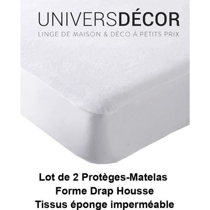 Conjunto de 2 protetores de colchão impermeáveis, absorventes e antiácaros, 90 x 190 cm