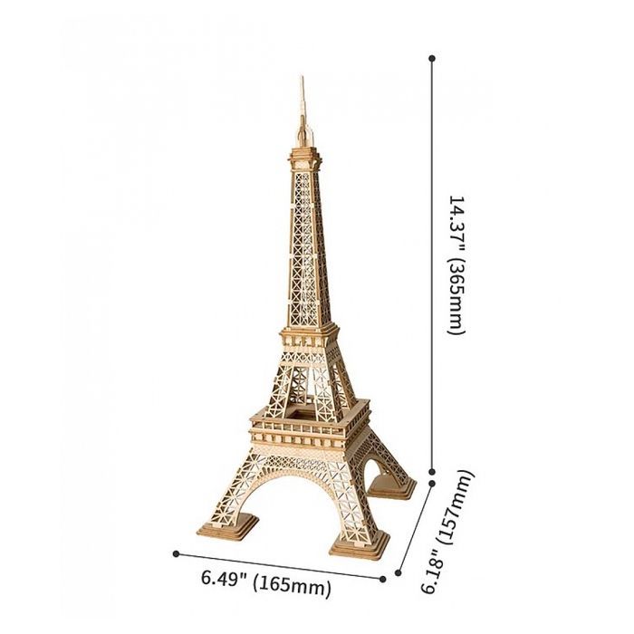 Kit de modelo de madeira - Torre Eiffel - 121 peças - ROBOTIME - Amarelo - Requer montagem - Infantil