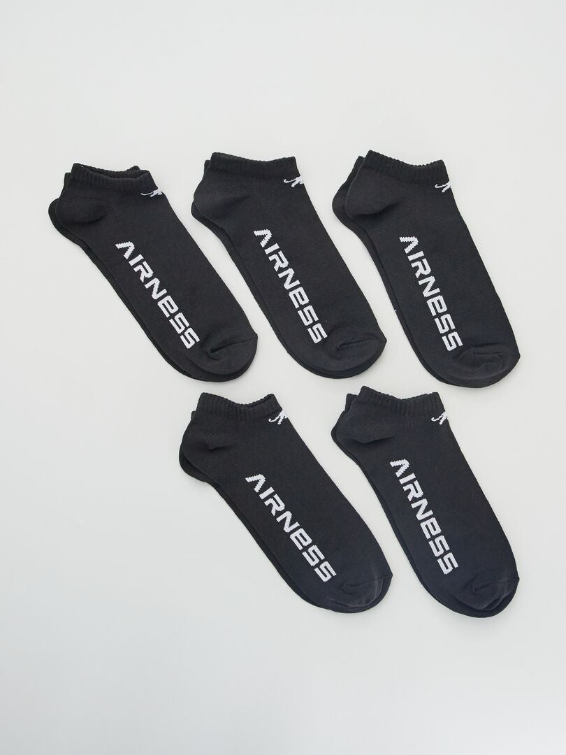 Set van 5 paar 'Airness' sokken - ZWART