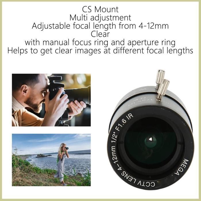 Lente de cámara Cocosity con montura CS - Lente telefoto zoom industrial HD para proyector
