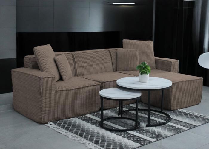 Divano gonfiabile - UMBERTO RAVELLI - Modulare 4 posti - Tortora - Comodo - Design elegante