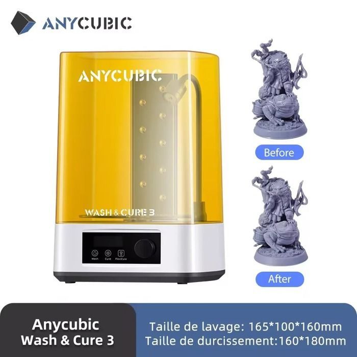 Wash and Cure 3 - ANYCUBIC - 4L - Durcissement UV - Imprimante 3D LCD - Capacité améliorée