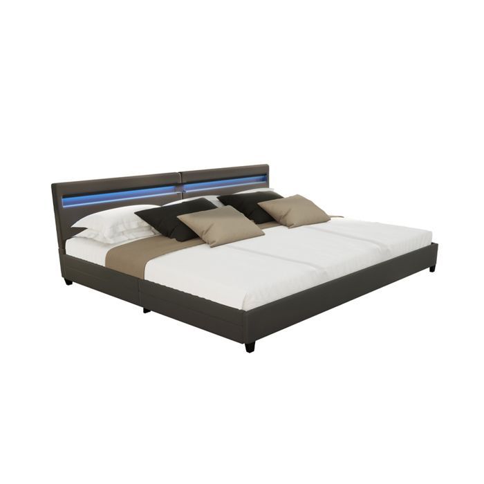 Cama familiar HOME DELUXE NUBE con cajones - 270 x 200 cm - Colchón no incluido - Gris oscuro