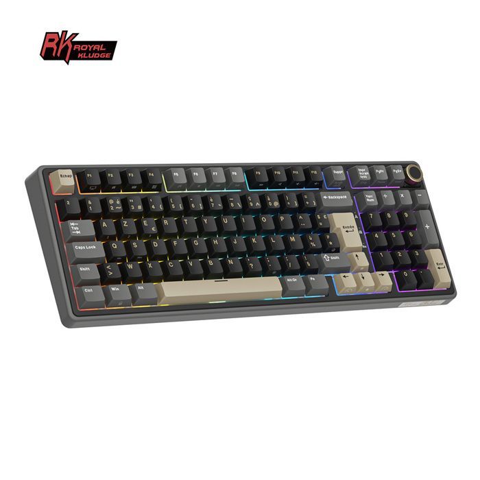 RK ROYAL KLUDGE R98 Pro Kabelgebundene mechanische Tastatur, 96% Gaming-Tastatur, AZERTY-Layout, RGB-Hintergrundbeleuchtung, PBT-Tastenkappen, Hot-Swap-fähige braune Schalter