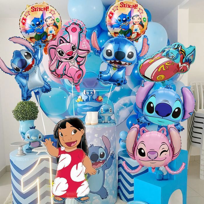 Conjunto de Balões - INBOXXARTY - Stitch - Multicolorido - Balão de Hélio - Decoração de Aniversário