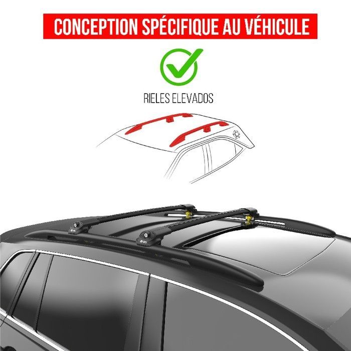 TURTLE AIR-1 Roof Bars for HYUNDAI VENUE QX 2020-2024 (SUV) Black