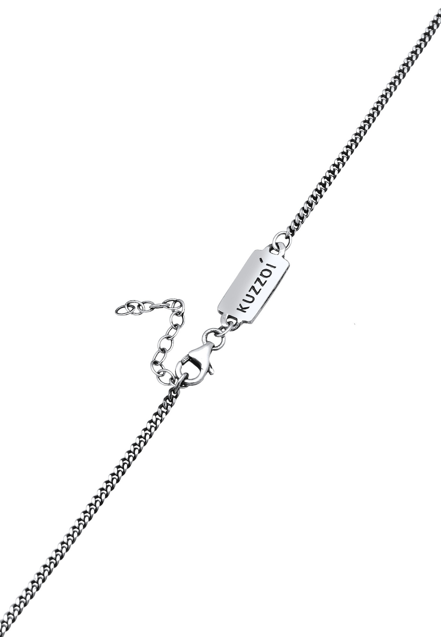 KUZZOI Pendentif homme pièce chiffres romains en argent 925 sterling oxydé