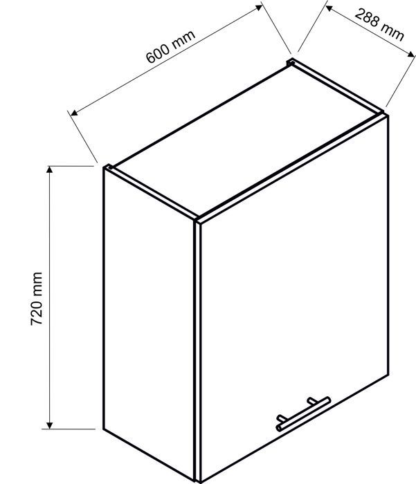 ANIA 6-delige complete keuken in grafietkleur - Lengte 200/200 cm
