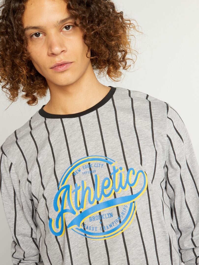 Pyjama en jersey style sportswear - 2 pièces - gris/noir
