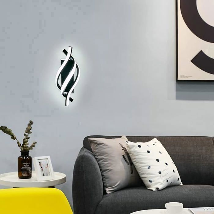 DELIPOP LED-wandlamp 19W 2500lm 6500K Moderne binnenwandlamp Zwart Aluminium voor hal, slaapkamer en trappenhuis