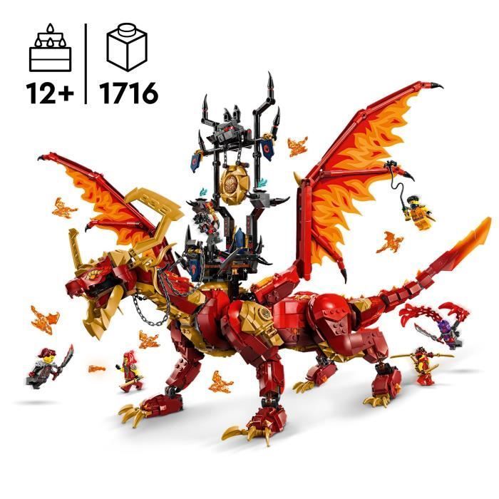 LEGO® NINJAGO® 71822 Der Drache – Quelle der Bewegung – Ninja-Spielzeug mit 6 Minifiguren