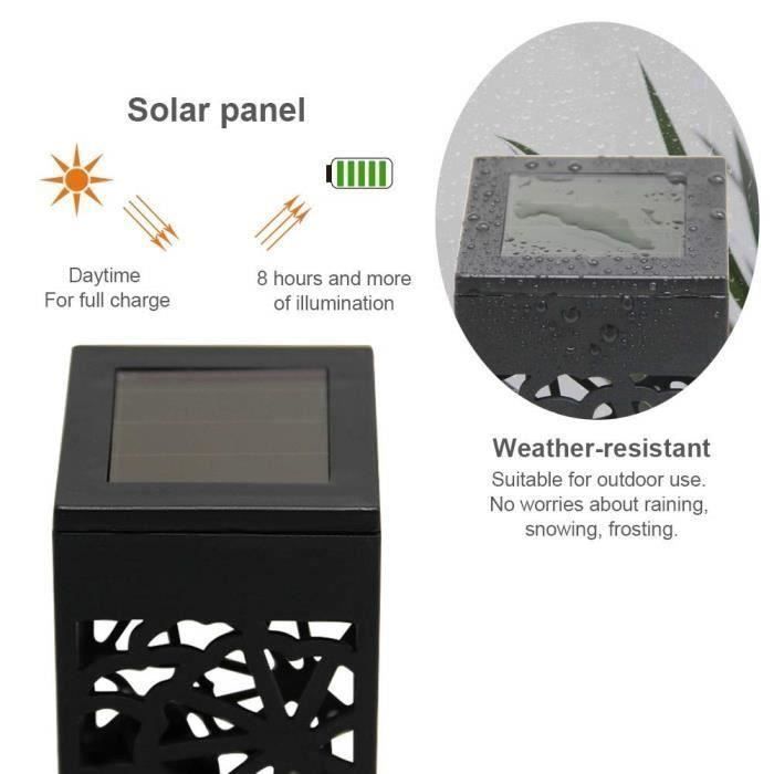 2windeal® 4 luces solares LED para jardín, faroles impermeables, luces tipo bolardo para decoración de patio y jardín.